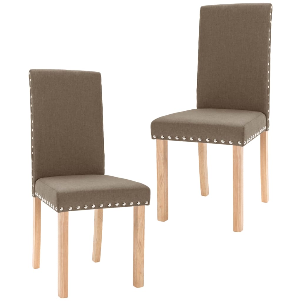 Esszimmerstühle 2 Stk. Taupe Stoff