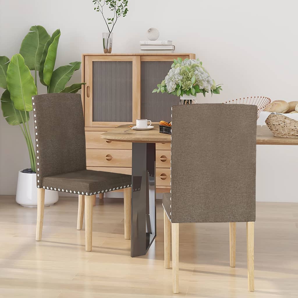 Esszimmerstühle 2 Stk. Taupe Stoff
