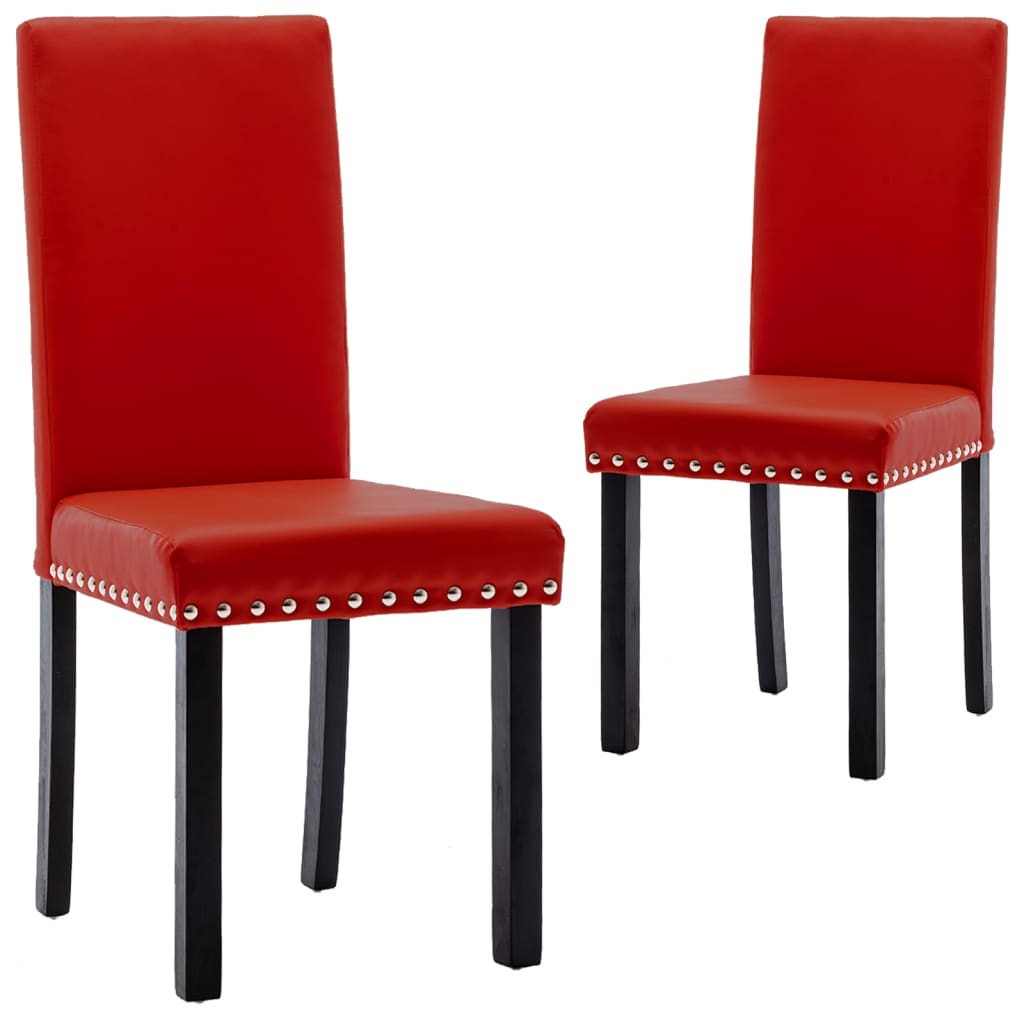 Esszimmerstühle 2 Stk. Weinrot PVC