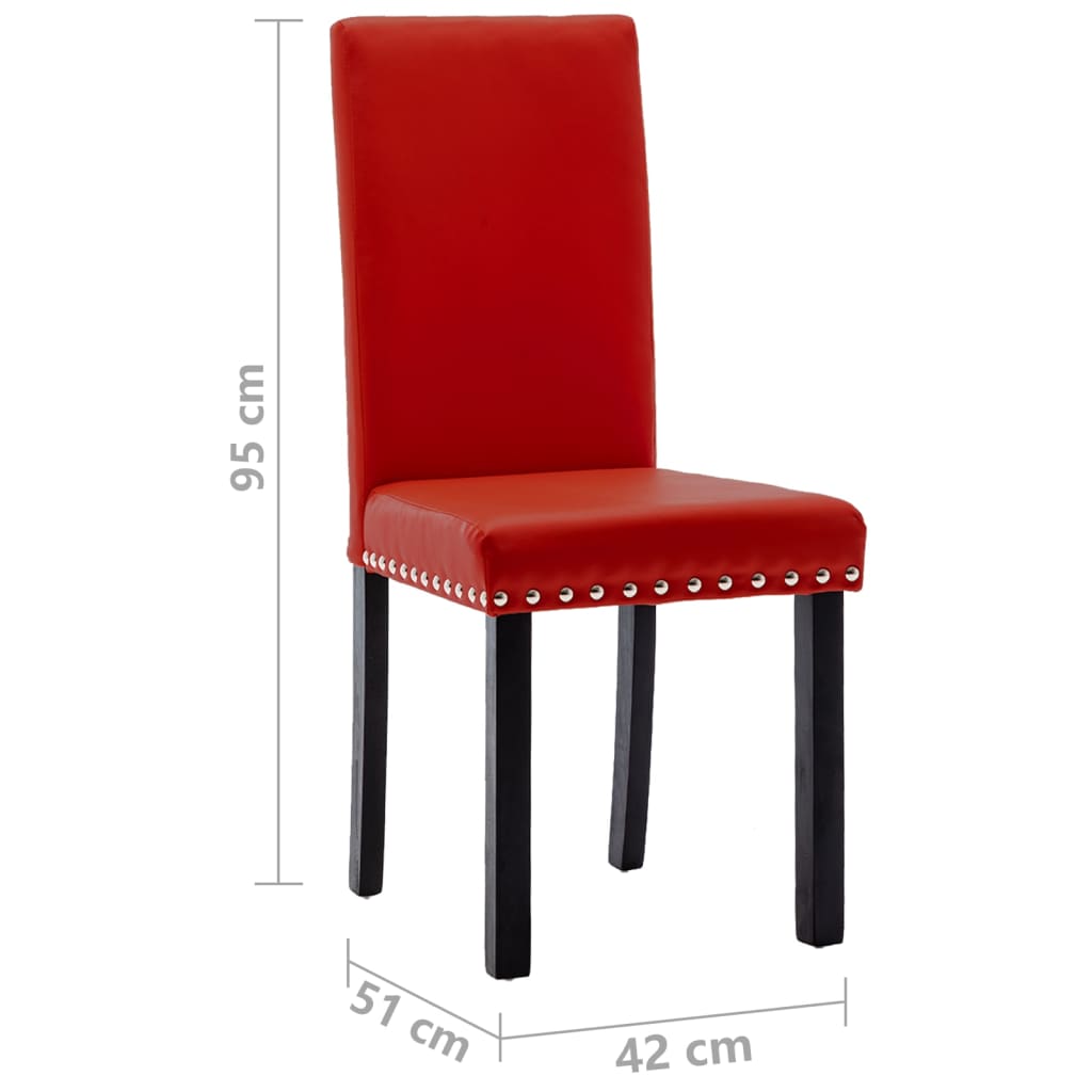 Esszimmerstühle 4 Stk. Weinrot PVC