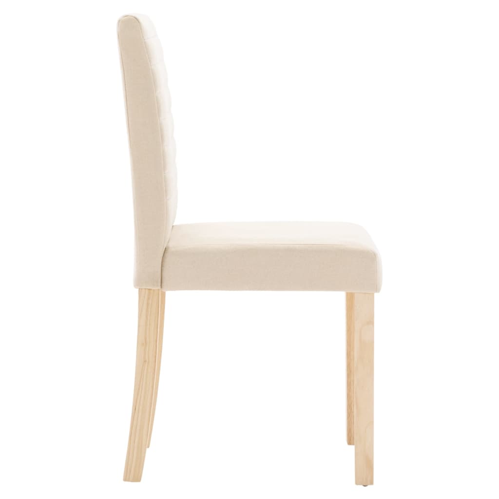 Esszimmerstühle 4 Stk. Creme Stoff