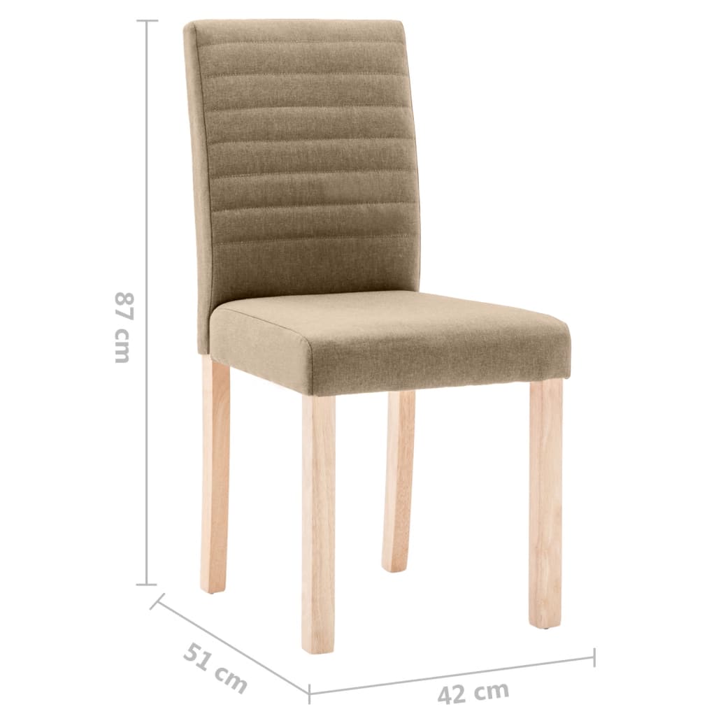 Esszimmerstühle 4 Stück Taupe Stoff