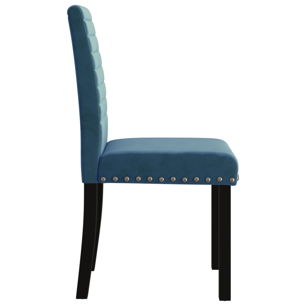 Esszimmerstühle 4 Stk. Blau Samt