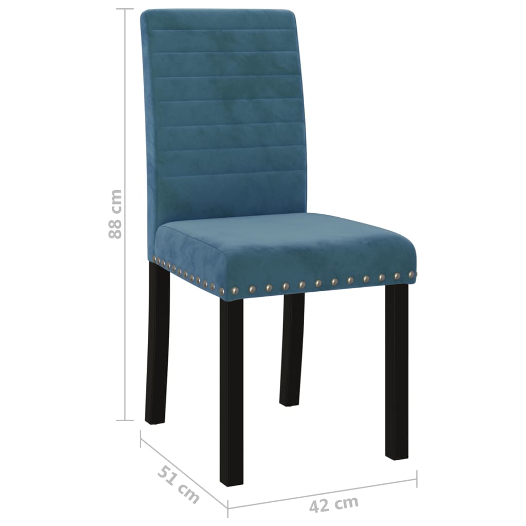 Esszimmerstühle 4 Stk. Blau Samt