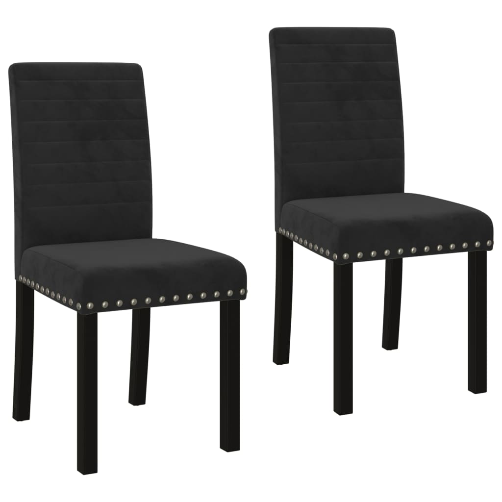 Esszimmerstühle 2 Stk. Schwarz Samt