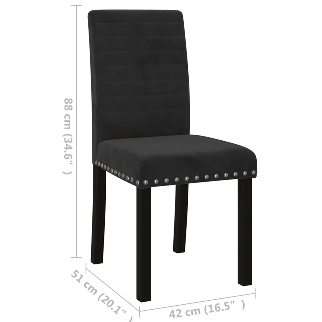 Esszimmerstühle 4 Stk. Schwarz Samt