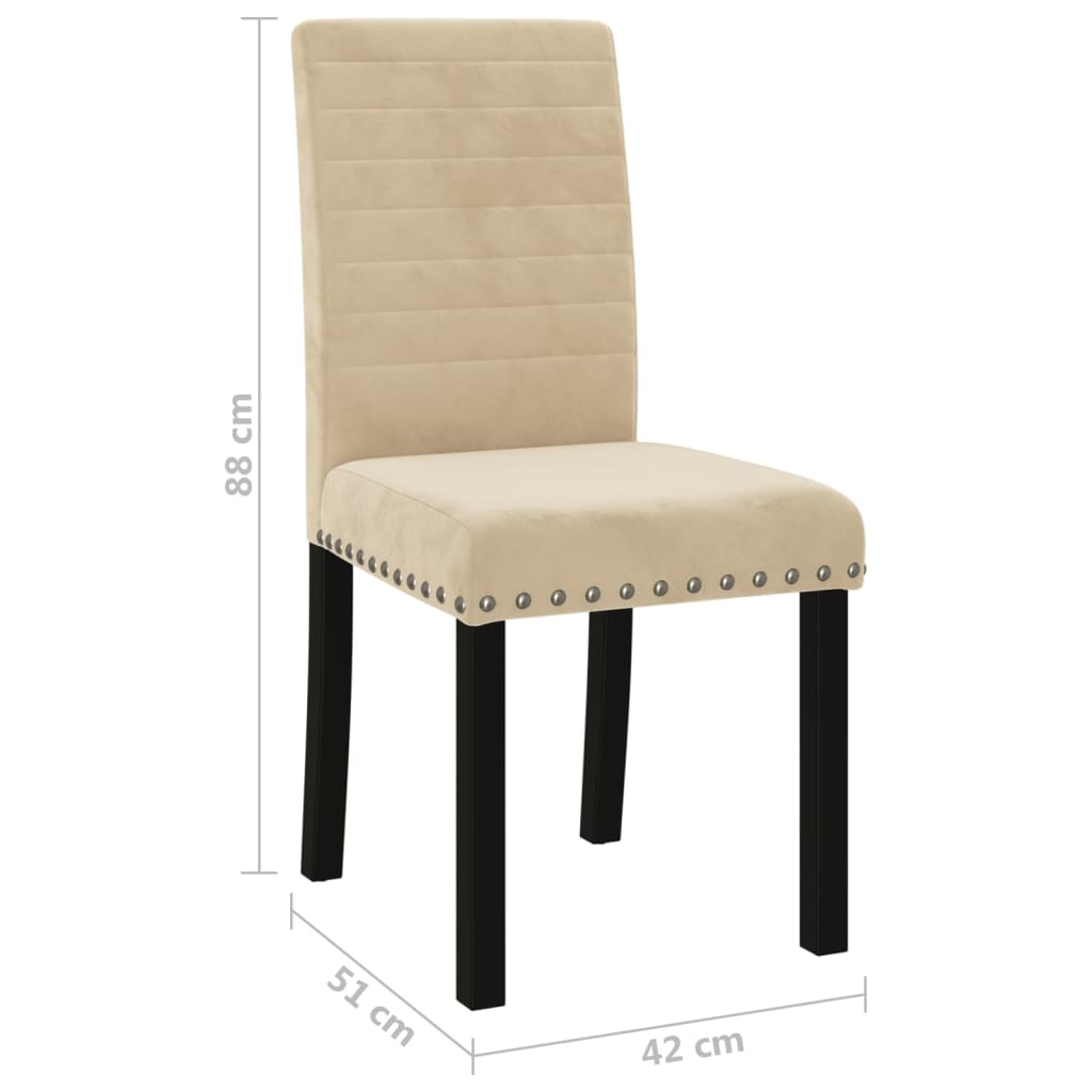 Esszimmerstühle 4 Stk. Creme Samt