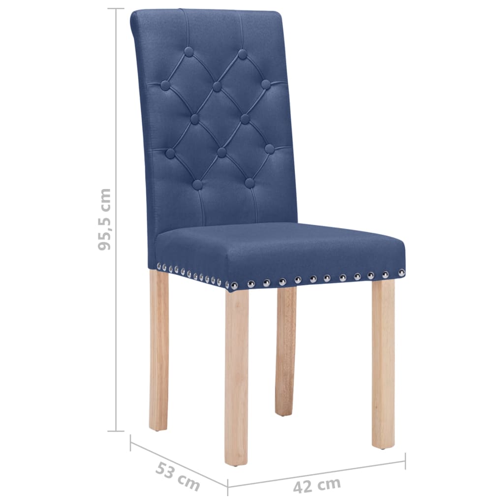 Esszimmerstühle 4 Stk. Blau Stoff
