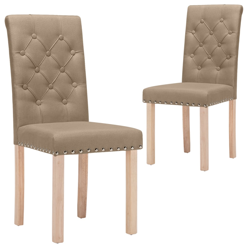 Esszimmerstühle 2 Stk. Taupe Stoff