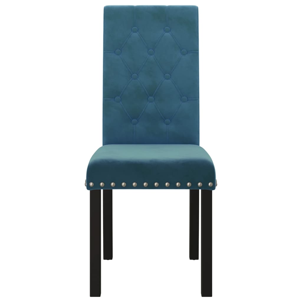 Esszimmerstühle 4 Stk. Blau Samt