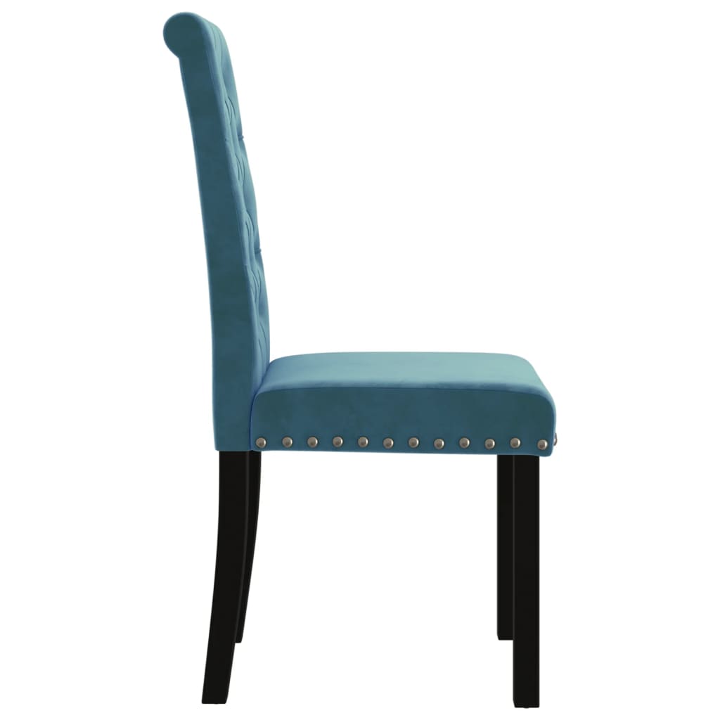 Esszimmerstühle 4 Stk. Blau Samt
