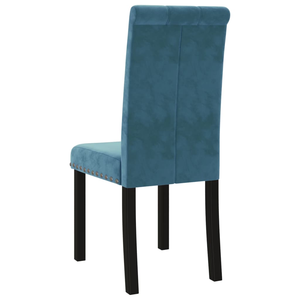 Esszimmerstühle 4 Stk. Blau Samt