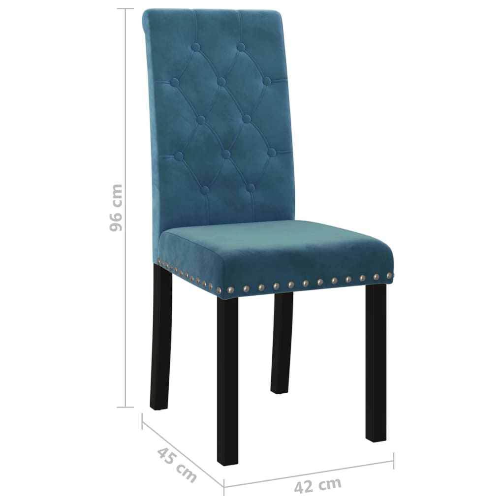 Esszimmerstühle 4 Stk. Blau Samt
