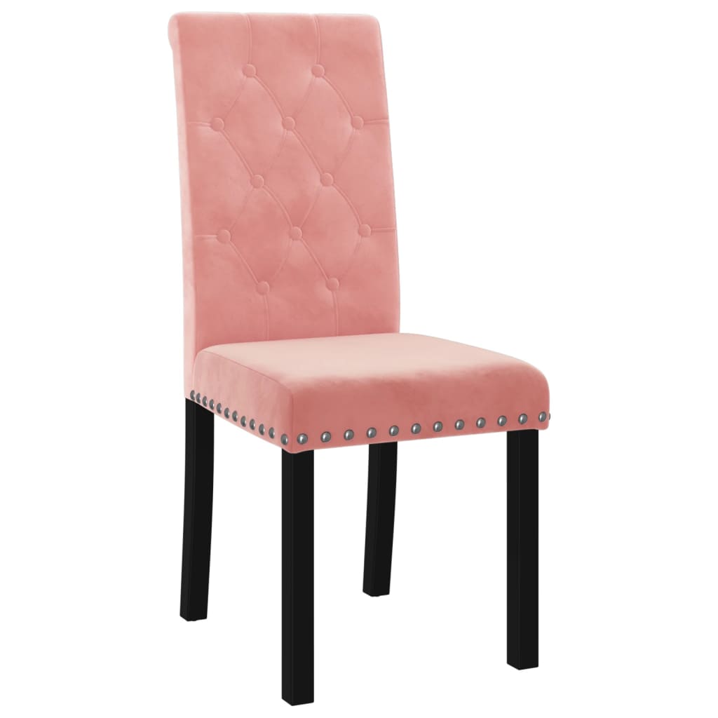 Esszimmerstühle 4 Stk. Rosa Samt