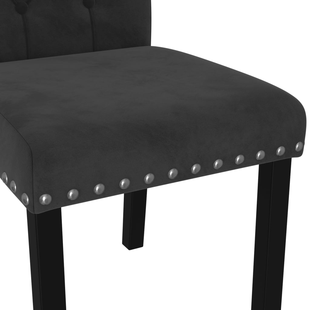 Esszimmerstühle 4 Stk. Schwarz Samt