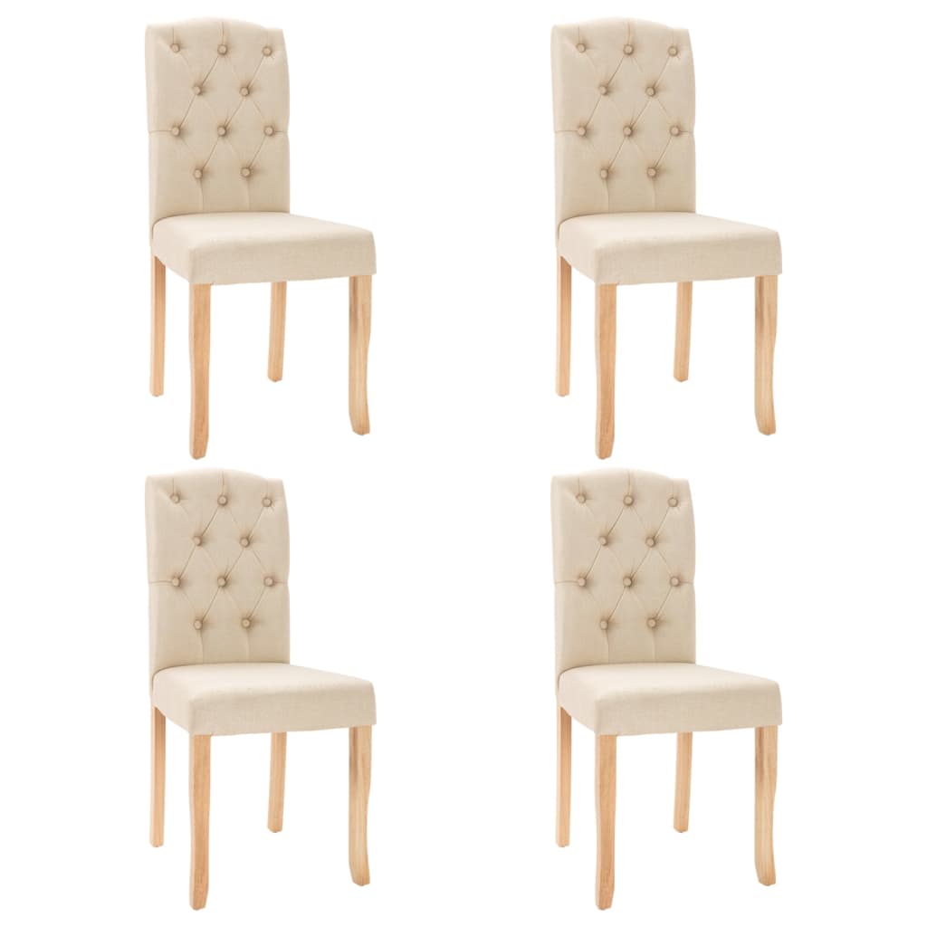 Esszimmerstühle 4 Stk. Creme Stoff