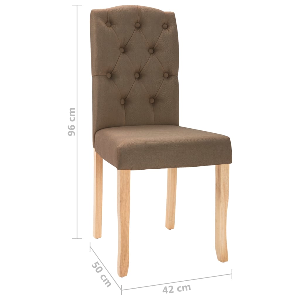Esszimmerstühle 4 Stück Braun Stoff