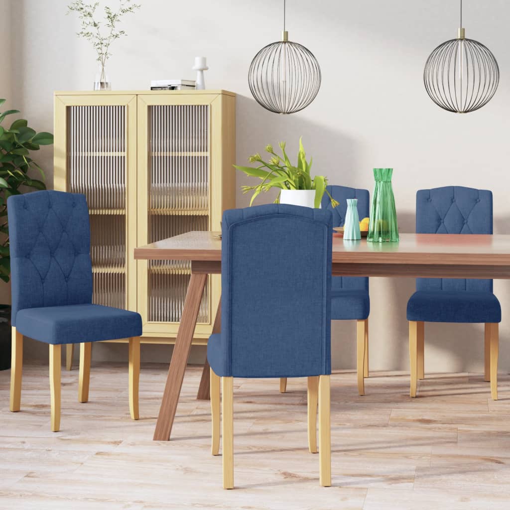 Esszimmerstühle 4 Stk. Blau Stoff