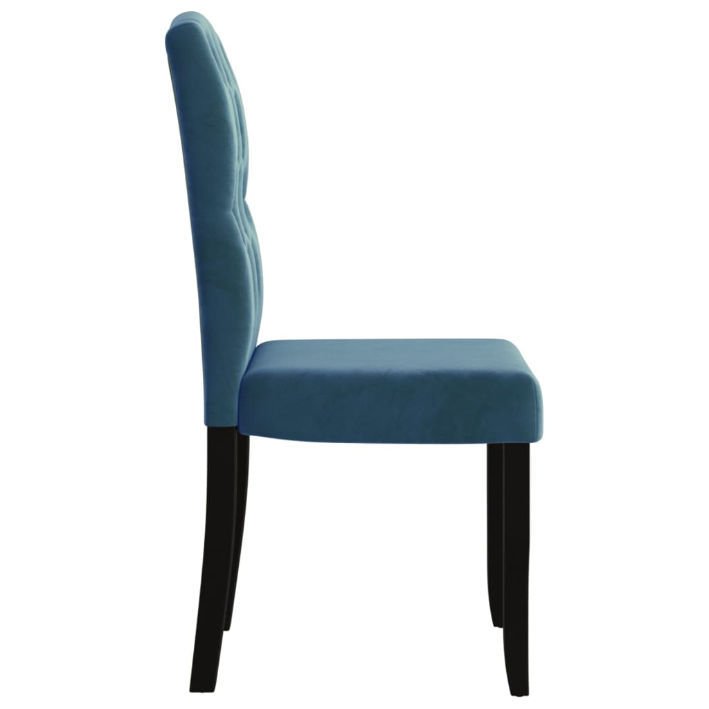 Esszimmerstühle 4 Stk. Blau Samt