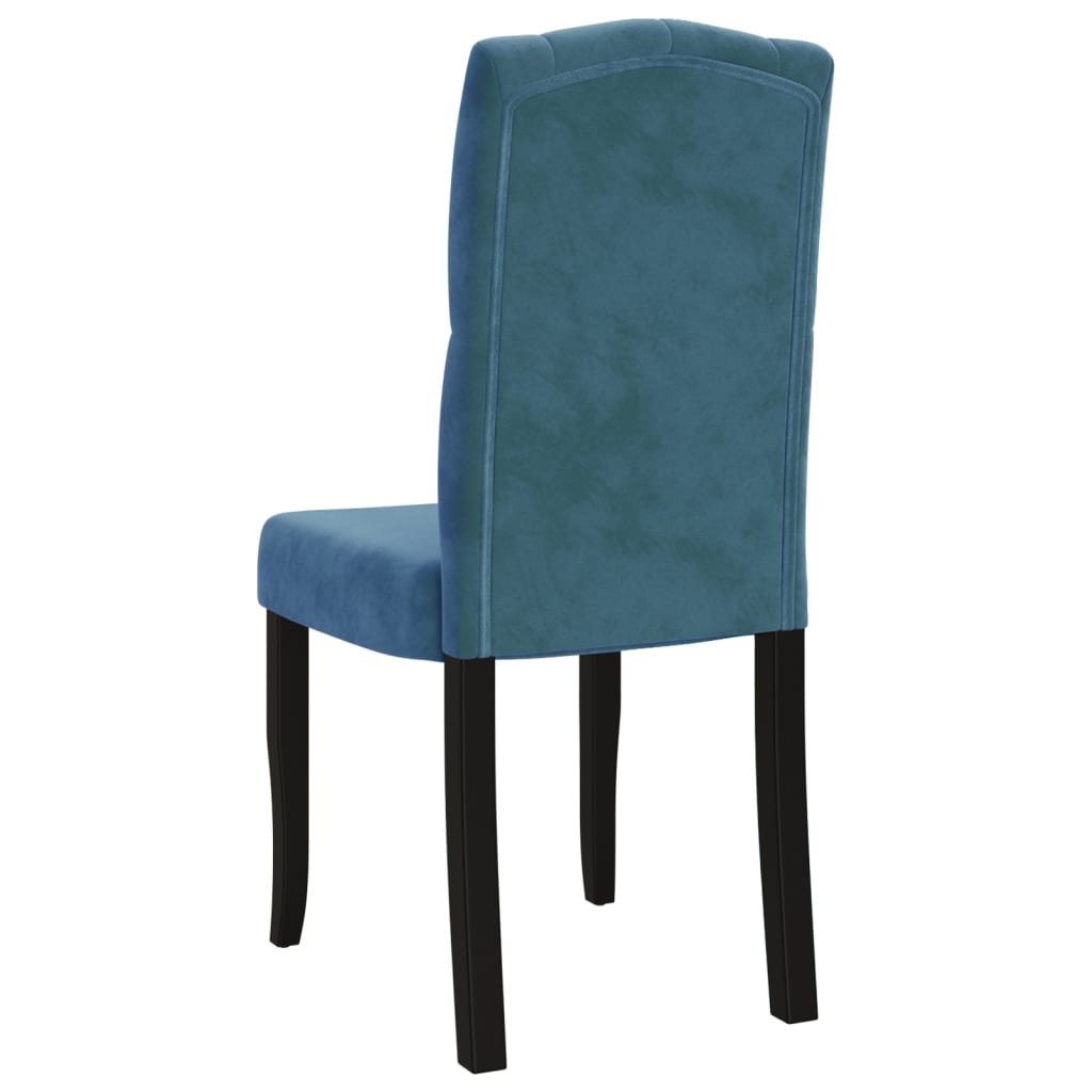 Esszimmerstühle 4 Stk. Blau Samt