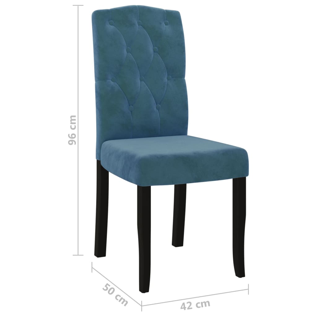 Esszimmerstühle 4 Stk. Blau Samt