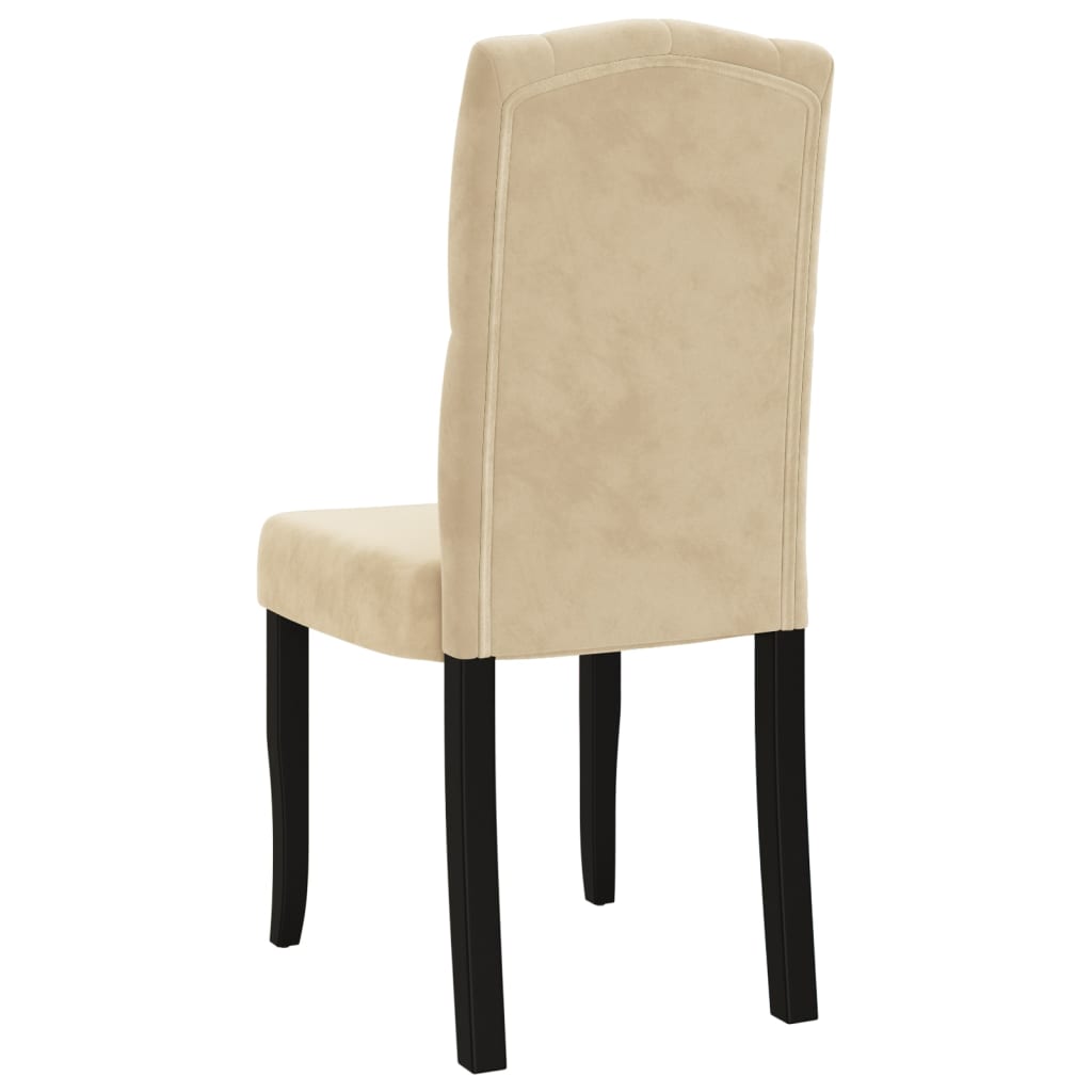 Esszimmerstühle 4 Stk. Creme Samt
