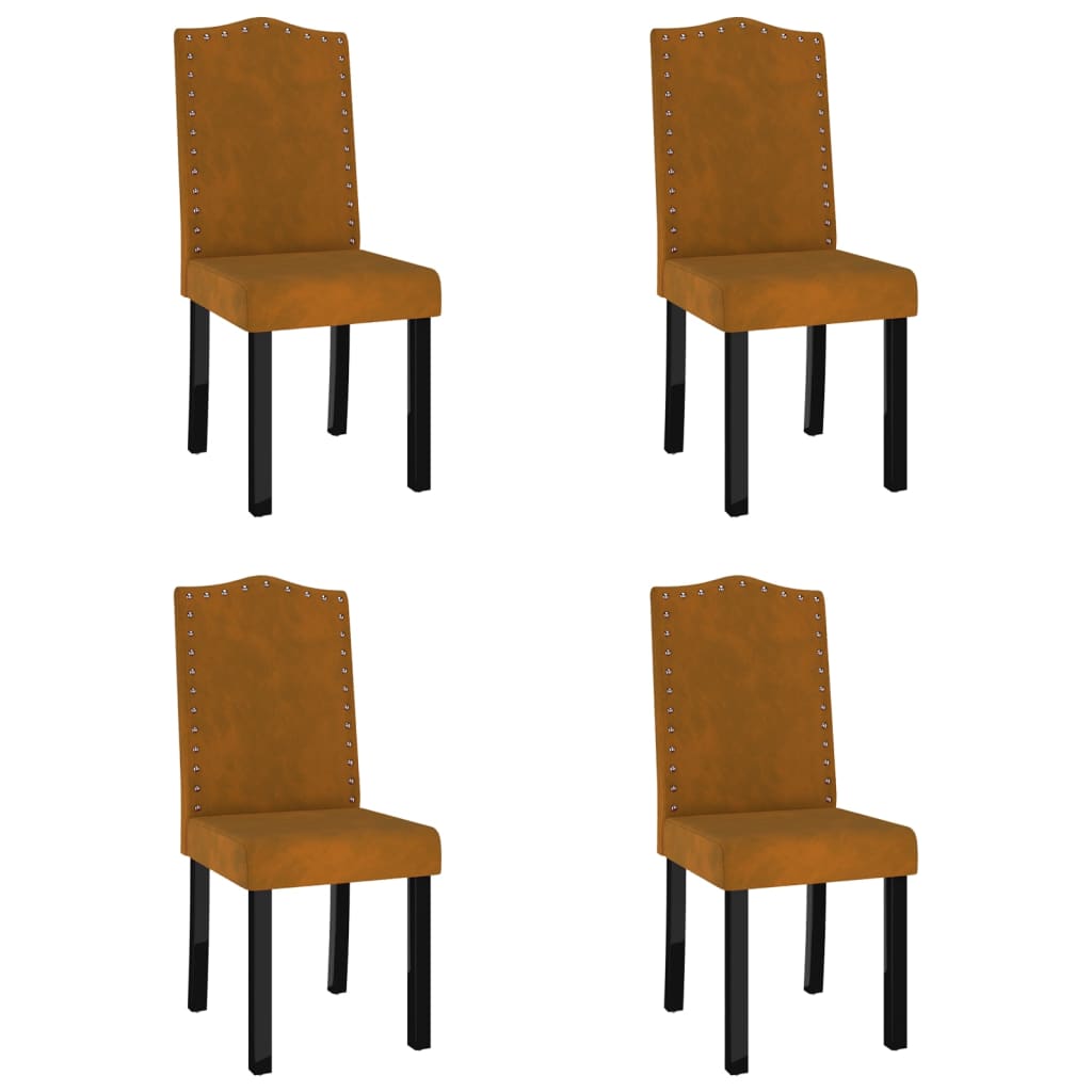 Esszimmerstühle 4 Stk. Braun Samt