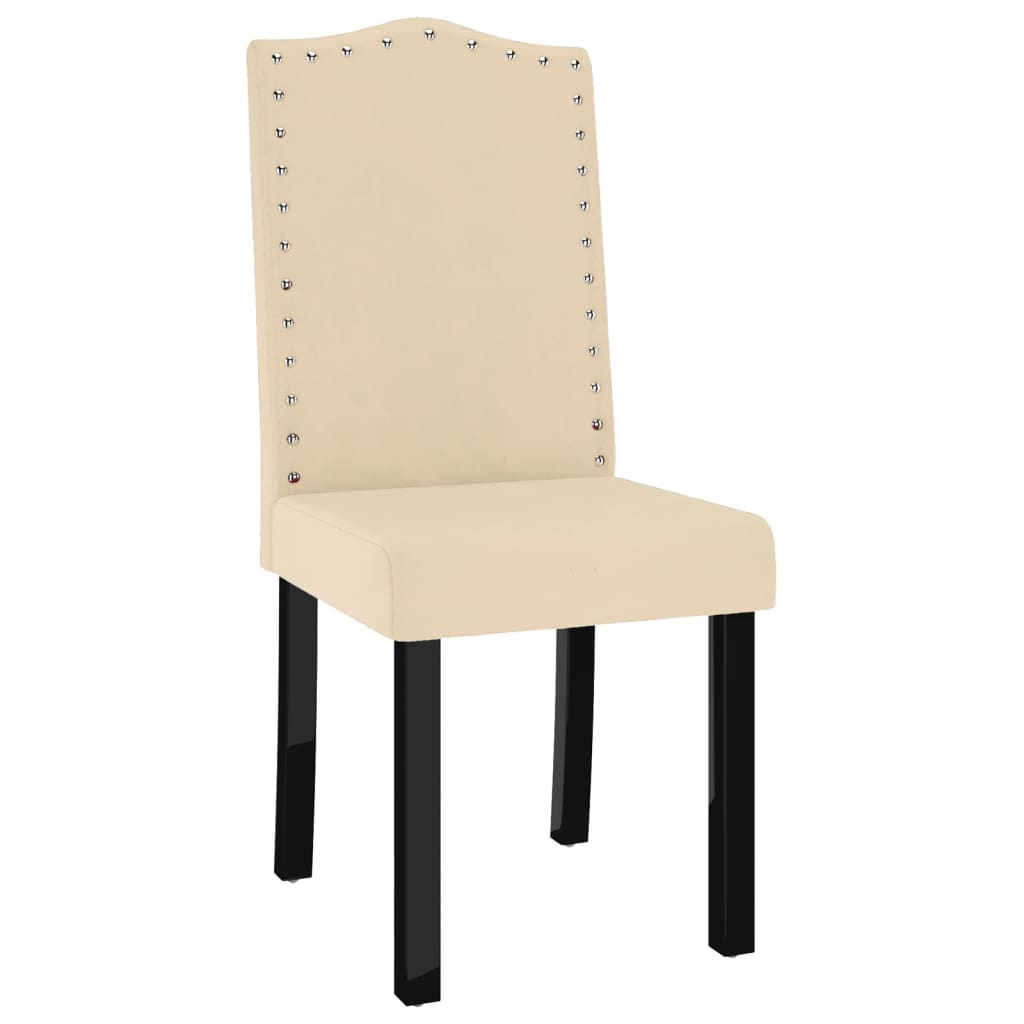 Esszimmerstühle 4 Stk. Creme Samt