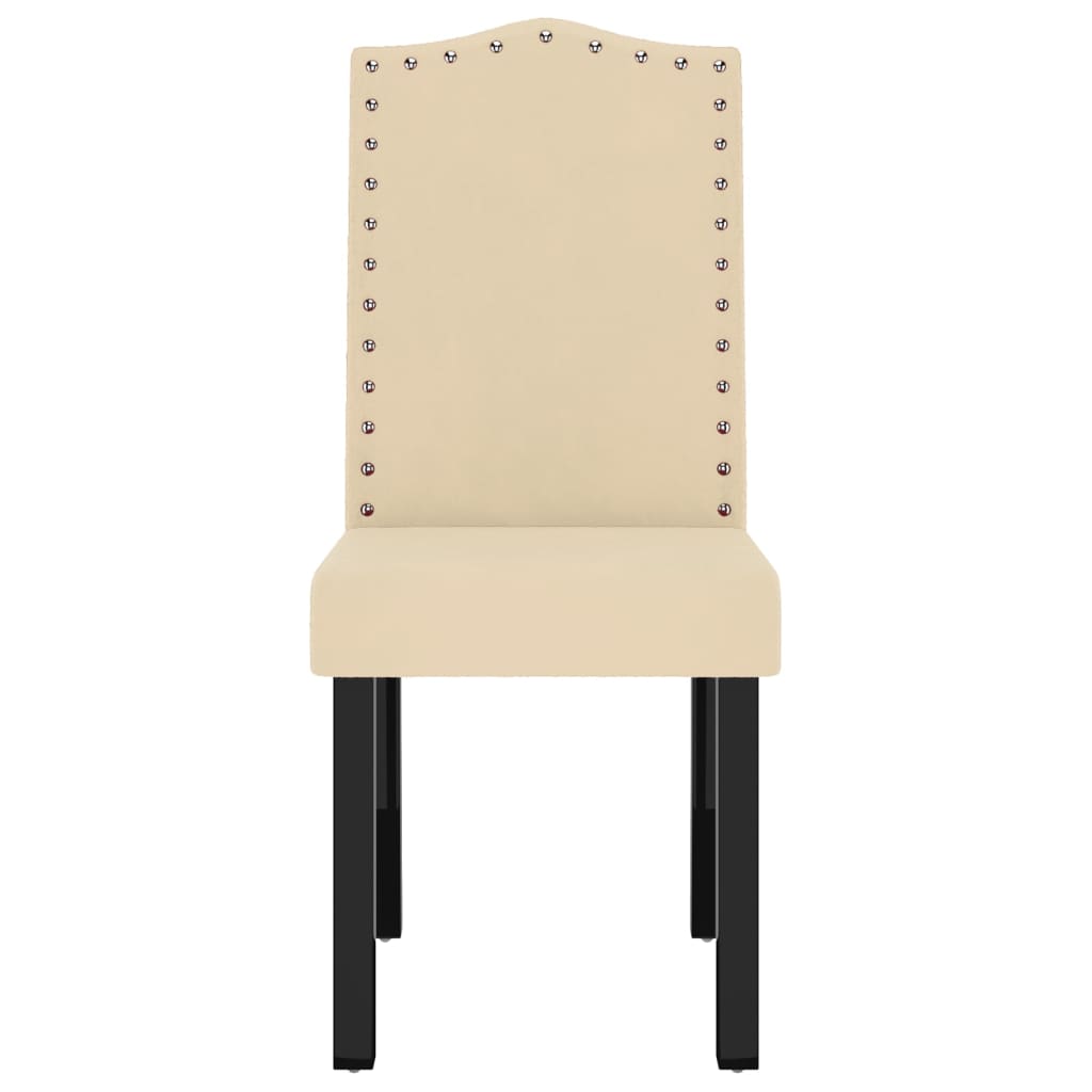 Esszimmerstühle 4 Stk. Creme Samt