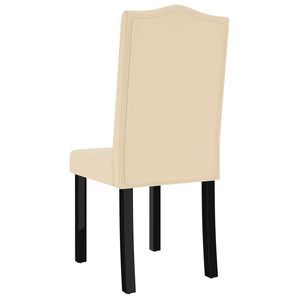 Esszimmerstühle 4 Stk. Creme Samt