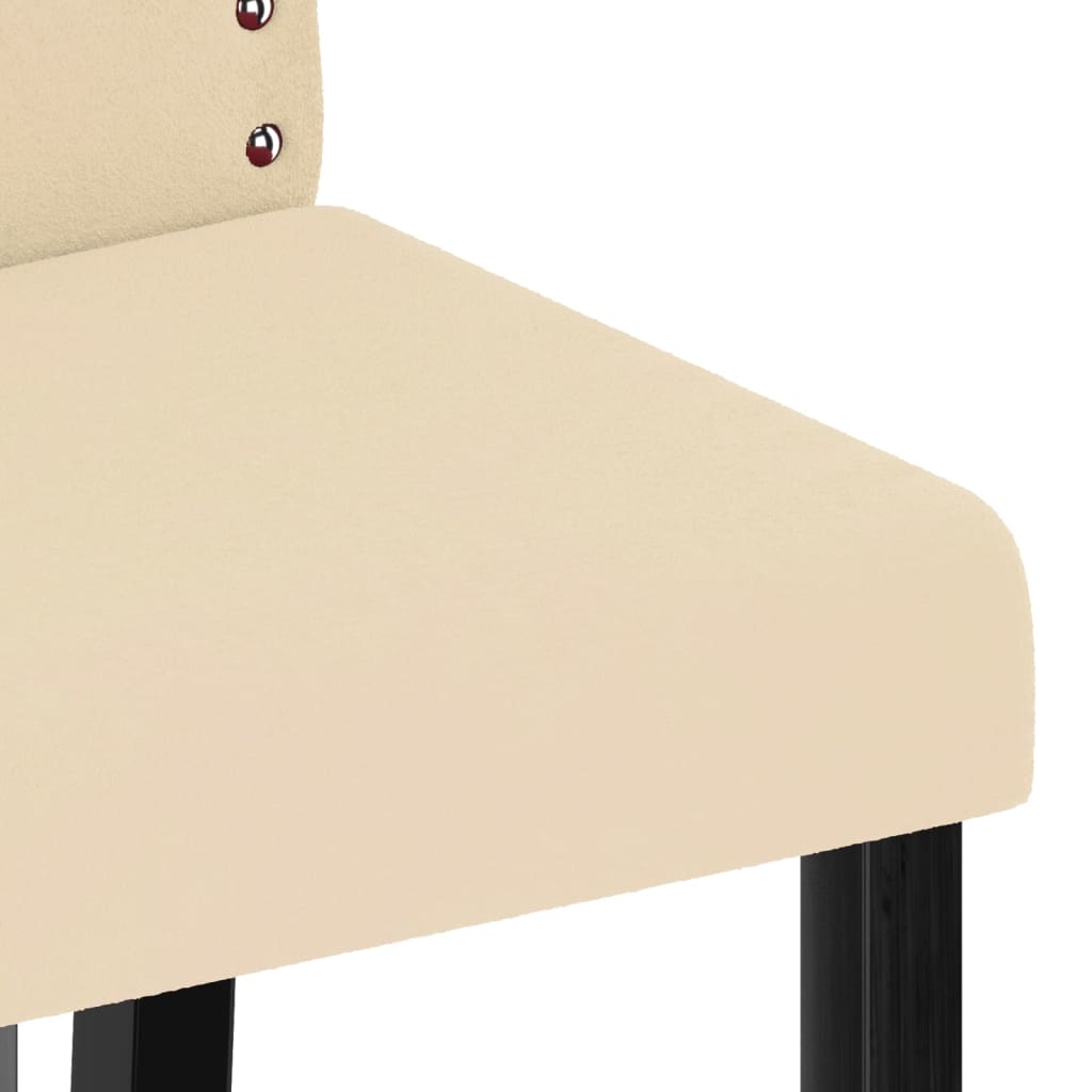 Esszimmerstühle 4 Stk. Creme Samt