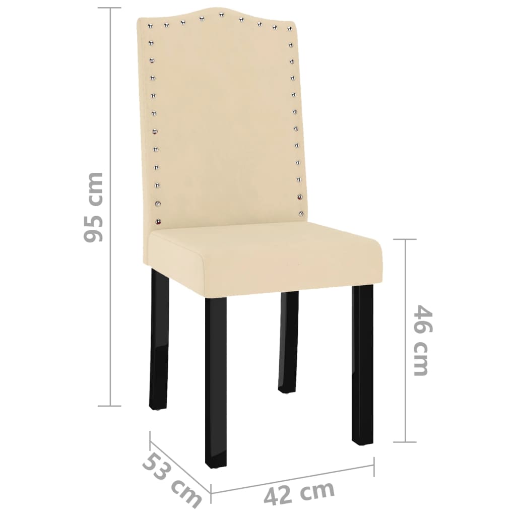 Esszimmerstühle 4 Stk. Creme Samt