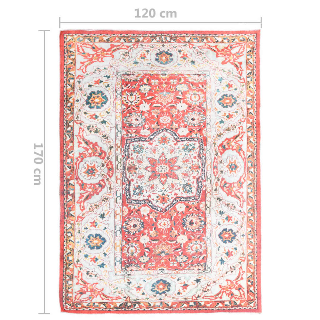 Teppich Bedruckt Waschbar Faltbar Bunt 120x170 cm Polyester