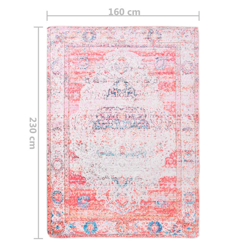 Teppich Bedruckt Waschbar Faltbar Bunt 160x230 cm Polyester