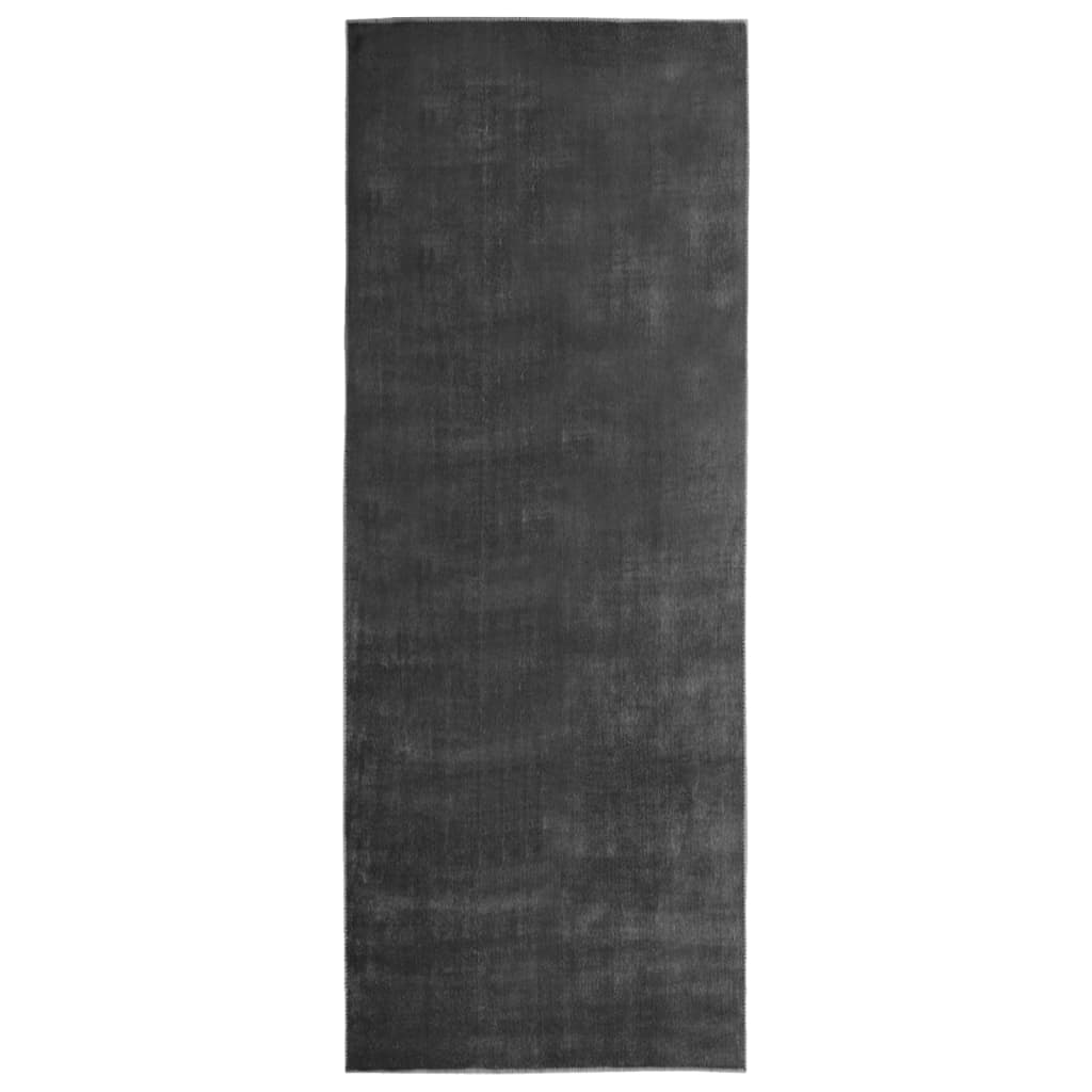 Teppichläufer Waschbar Faltbar Anthrazit 100x300 cm Polyester