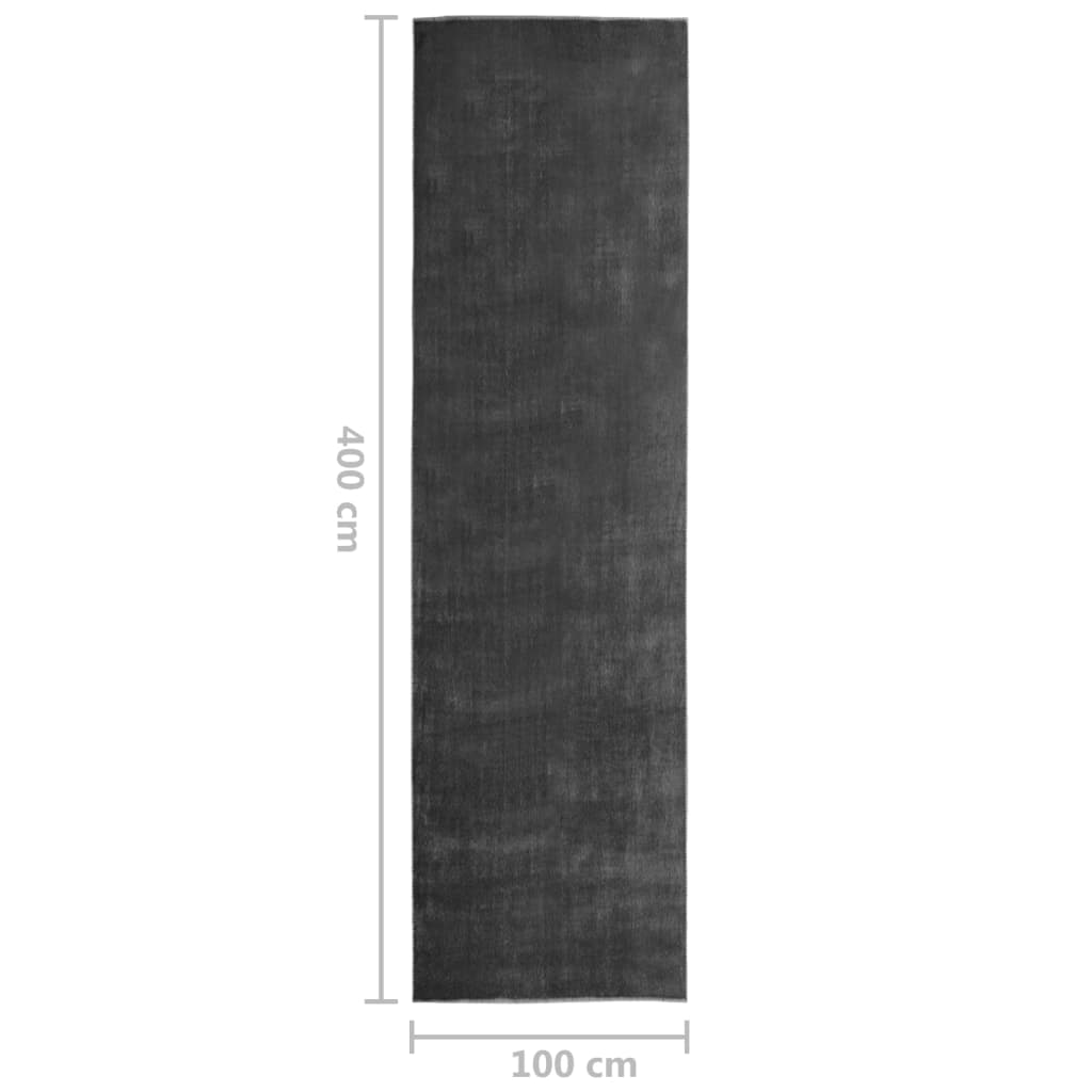 Teppichläufer Waschbar Faltbar Anthrazit 100x400 cm Polyester