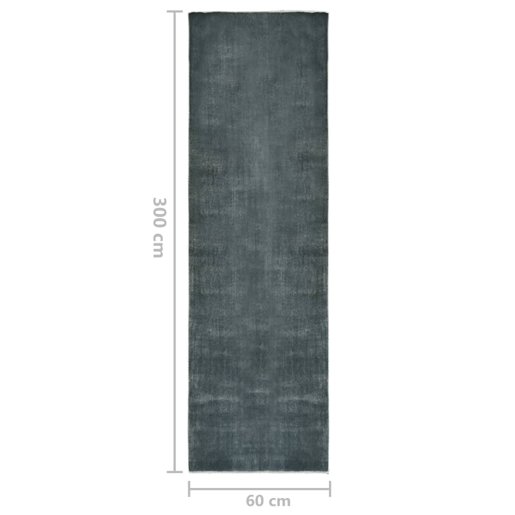 Teppichläufer Waschbar Faltbar Grau 60x300 cm Polyester
