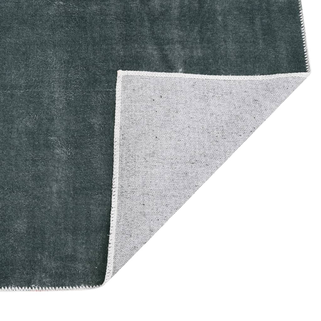 Teppichläufer Waschbar Faltbar Grau 80x300 cm Polyester
