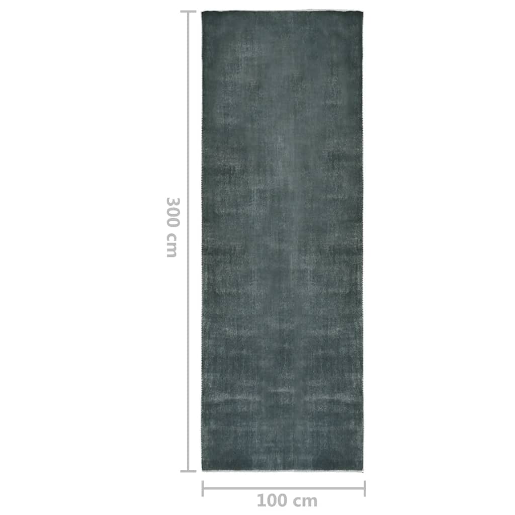 Teppichläufer Waschbar Faltbar Grau 100x300 cm Polyester