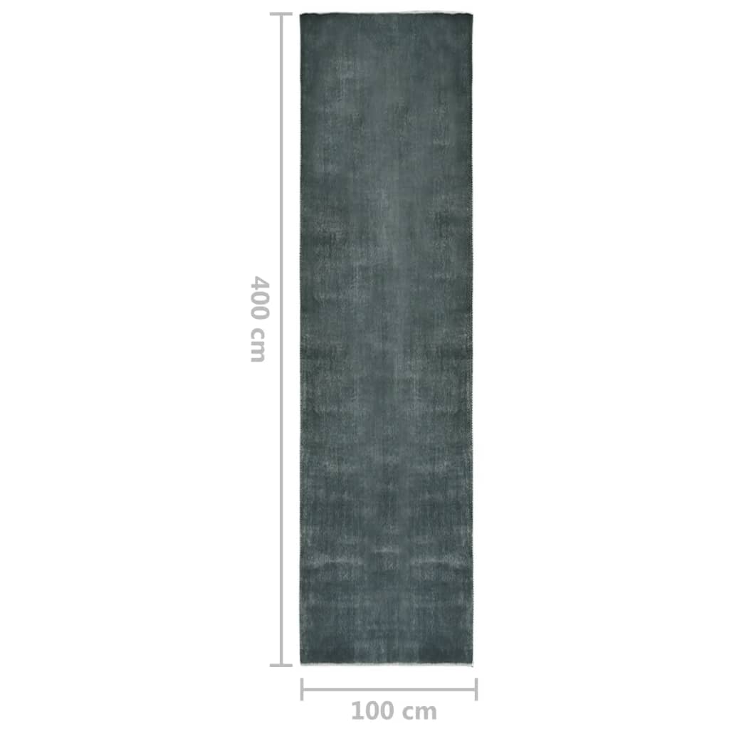 Teppichläufer Waschbar Faltbar Grau 100x400 cm Polyester