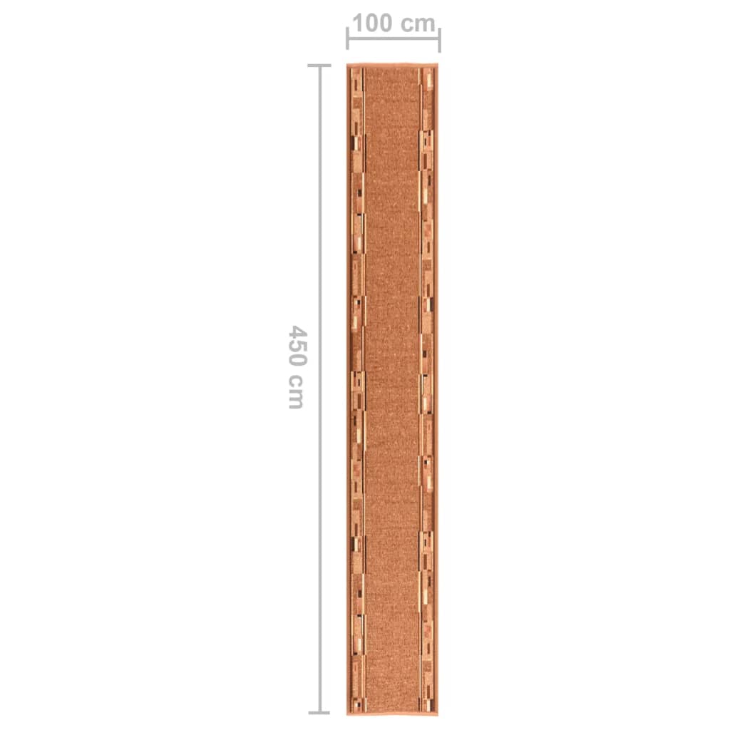 Teppichläufer Braun 100x450 cm Rutschfest