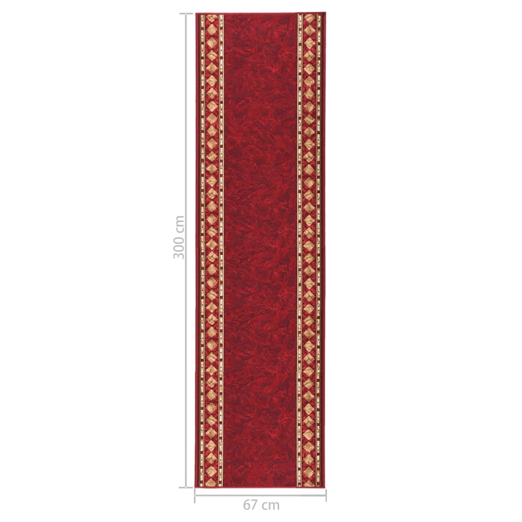 Teppichläufer Rot 67x300 cm Rutschfest