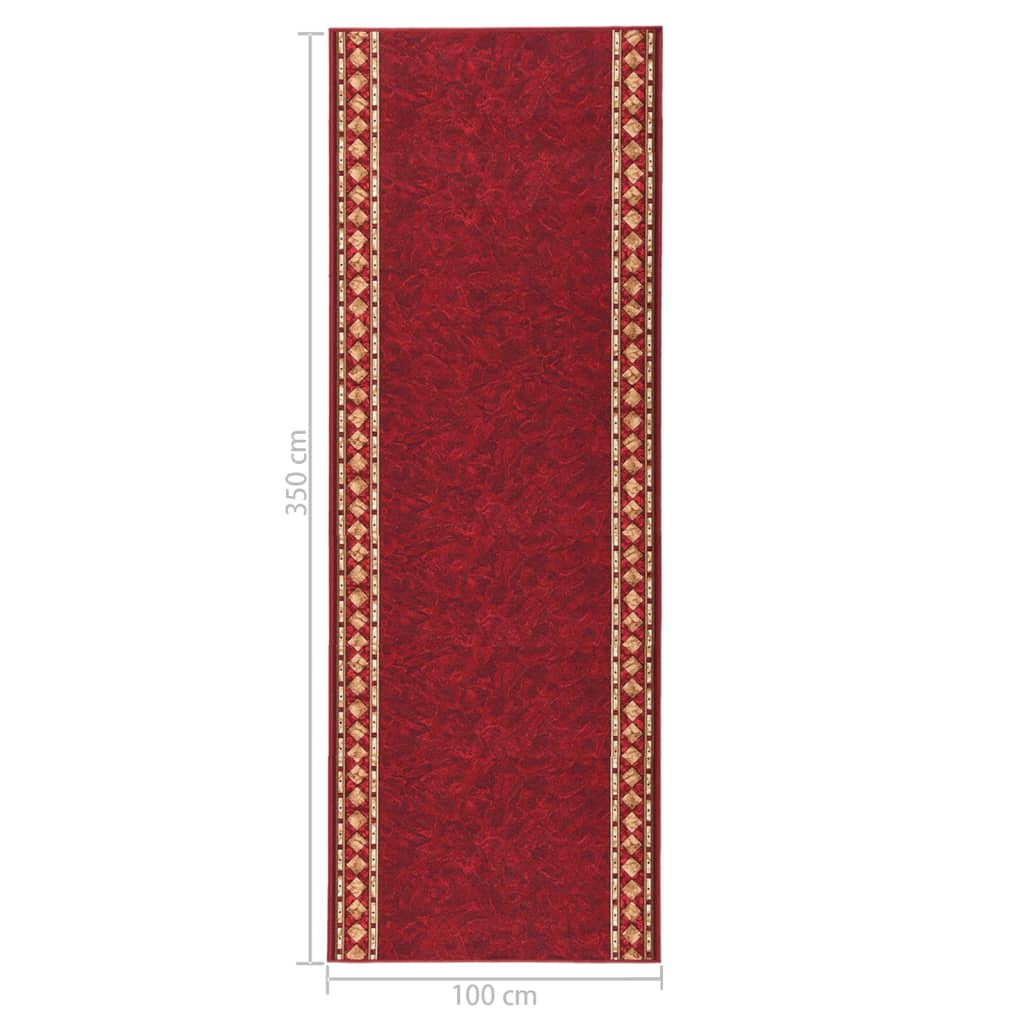 Teppichläufer Rot 100x350 cm Rutschfest