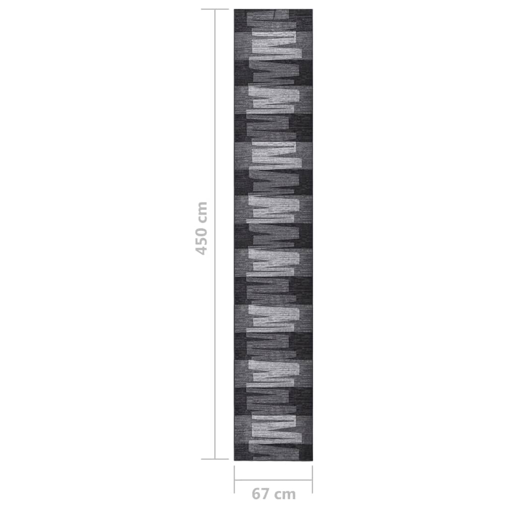 Teppichläufer Anthrazit 67x450 cm Rutschfest