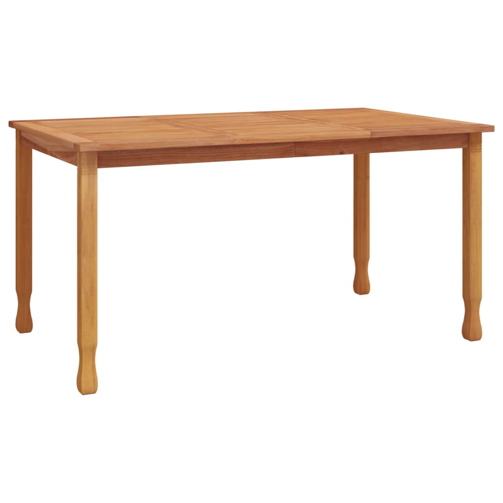 Table à manger de jardin 150x90x75 cm en bois de teck massif