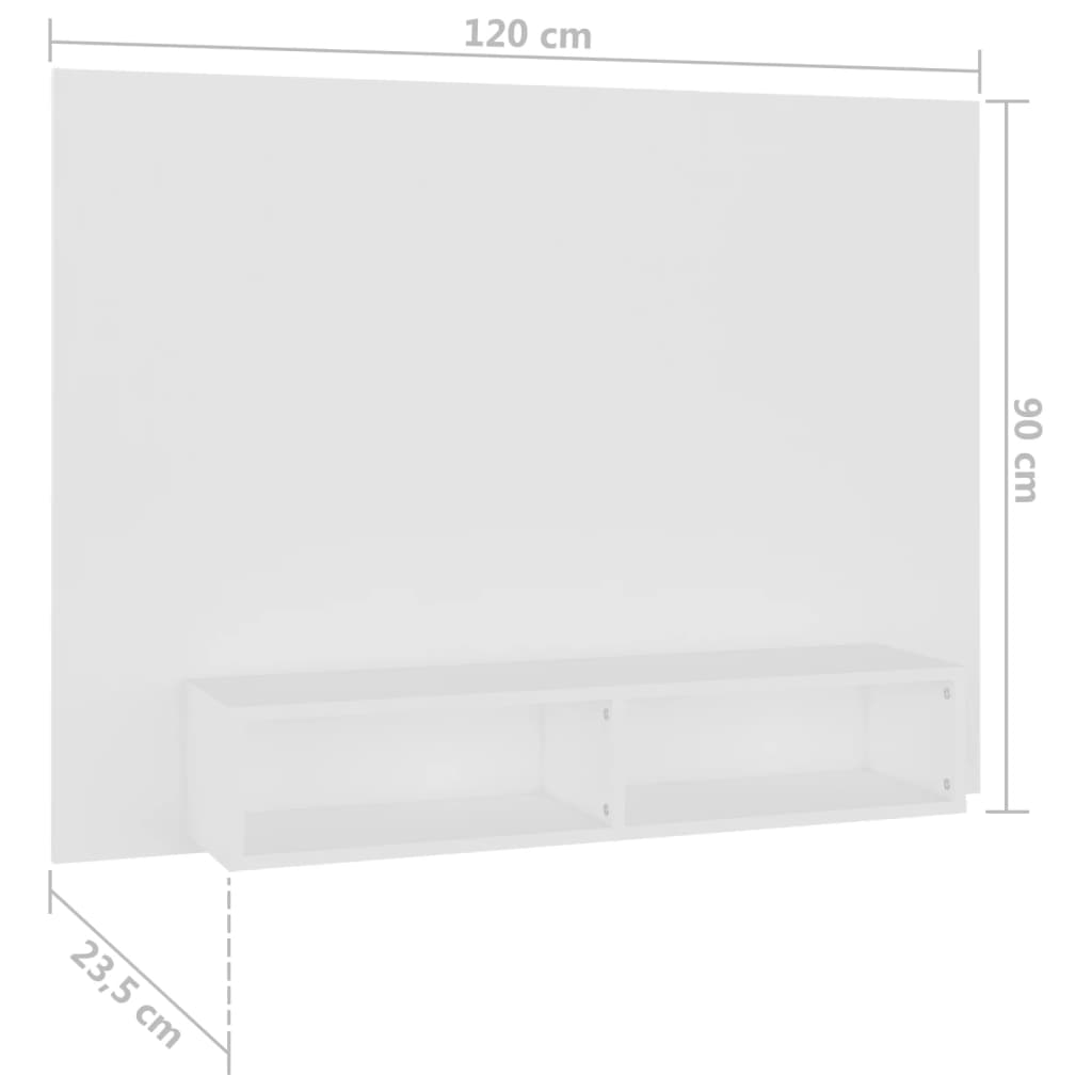Meuble TV mural blanc 120x23,5x90 cm en matériau à base de bois