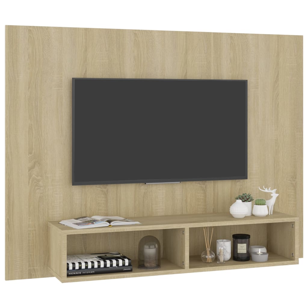 Meuble TV mural en chêne Sonoma 120x23,5x90 cm, matériau à base de bois