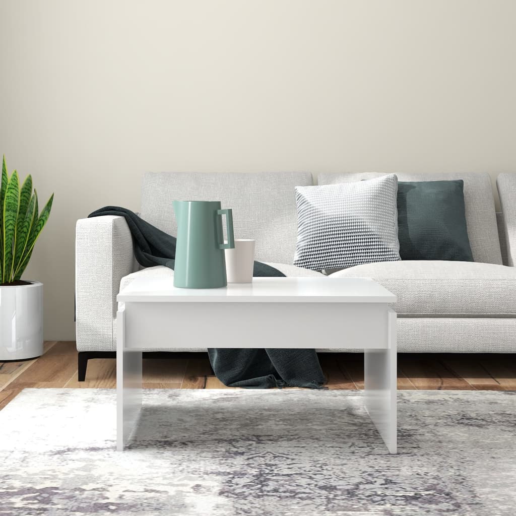 Coffee Table White 68x50x38 cm Wood Material