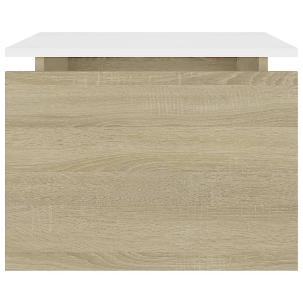 Couchtisch Weiß Sonoma-Eiche 68x50x38 cm Holzwerkstoff