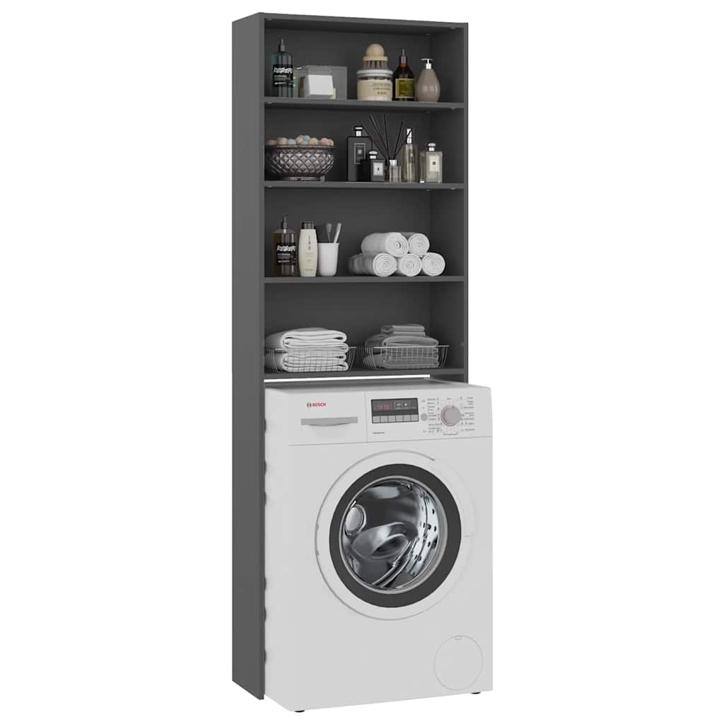 Waschmaschinenschrank Grau 64x24x190 cm